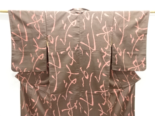  大正ロマン　抽象模様織り出しお召着物